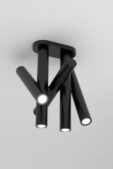 5-light black ceiling light Rotation 437. Atelier Areti. 5-light black ceiling light Rotation 437. Atelier Areti.