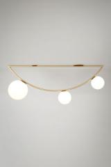 Geometric Art Deco ceiling light in a golden arc Girlande 317 . Atelier Areti. Geometric Art Deco ceiling light in a golden arc Girlande 317 . Atelier Areti.