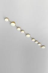 Large 9-lamp linear ceiling lamp Line Globe and Disc. Atelier Areti. Large 9-lamp linear ceiling lamp Line Globe and Disc. Atelier Areti.