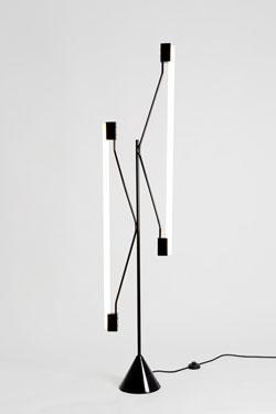 Tubes black floor lamp, 2 lights. Atelier Areti. 