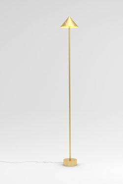 Floor lamp with conical golden shade Silver 325 . Atelier Areti. 