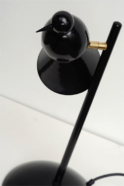 Alouette design black desk lamp with straight foot. Atelier Areti. 