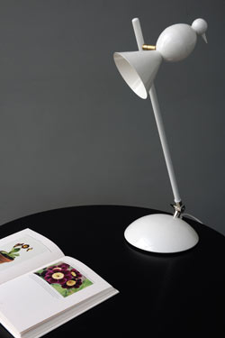 Alouette white tilting design desk lamp. Atelier Areti. 