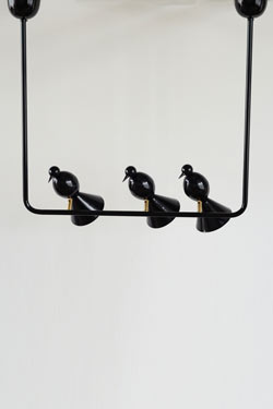 Alouette pendant light design black 3 birds. Atelier Areti. 