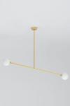 Asymmetric 2-light pendant on rod Two Sphere. Atelier Areti. 