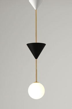 Black, white and gold pendant lamp Many 2. Atelier Areti. 