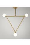 Contemporary 3-light pendant lamp in gold triangle. Atelier Areti. 