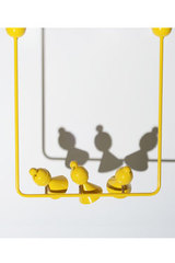 Yellow pendant 3 Alouettes on a branch. Atelier Areti. 