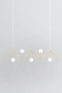 ZigZag 5-light gold pendant lamp 470. Atelier Areti. 