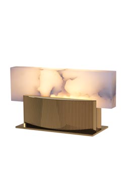 Filao XL lampe de table finition bronze poli. Ateliers&Torsades. 