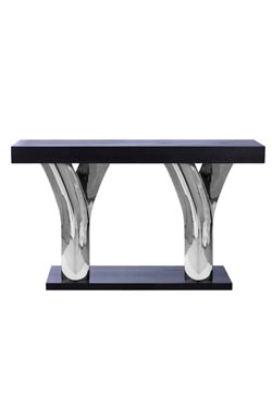 Jog grande console noire et argent. Ateliers&Torsades. 