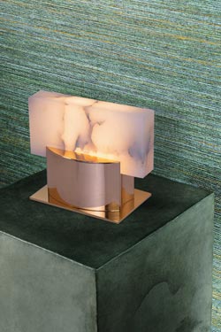 Filao table lamp in bronze and alabaster. Ateliers&Torsades. 