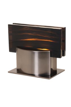 Filao gunmetal and obsidian finish table lamp. Ateliers&Torsades. 