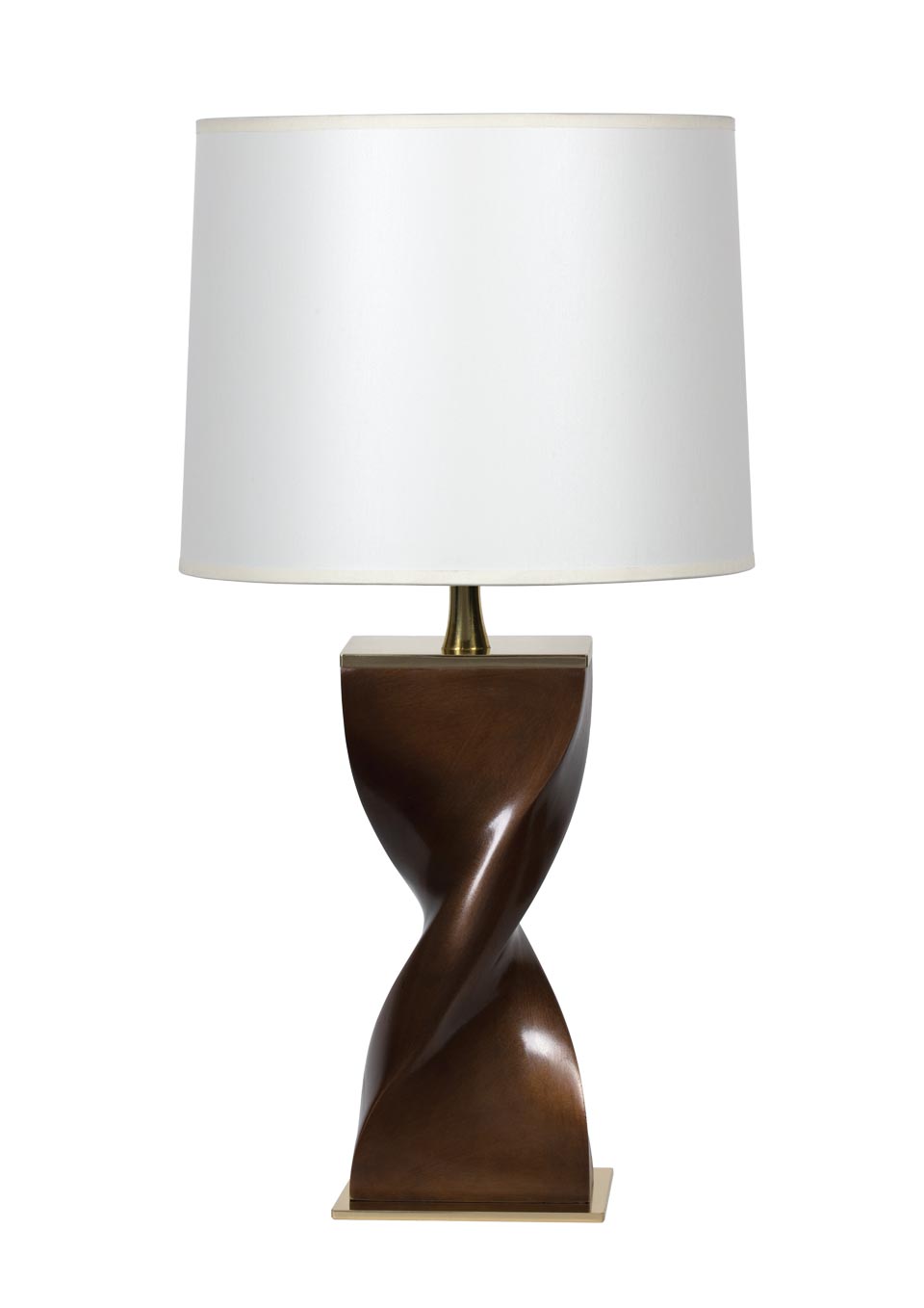 Helico table lamp with bronze twist foot. Ateliers&Torsades. 