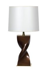 Helico table lamp with bronze twist foot. Ateliers&Torsades. 
