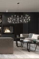 Contemporary 40-light chandelier in dark chrome finish Grand Siècle. AXIS71. 