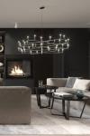 Lustre contemporain 40 lumières finition chrome noir Grand Siècle. AXIS71. 