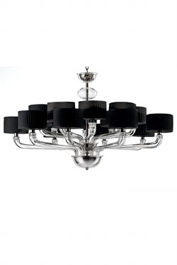 Babylone lustre contemporain blanc et noir 16 lumières. Barovier&Toso. 