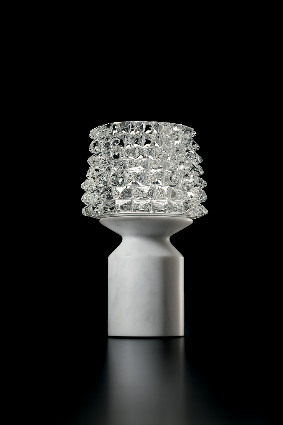 Camparino lampe portable en cristal et marbre blanc. Barovier&Toso. 