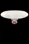 Anversa white and pink Murano crystal ceiling lamp 60cm. Barovier&Toso. 