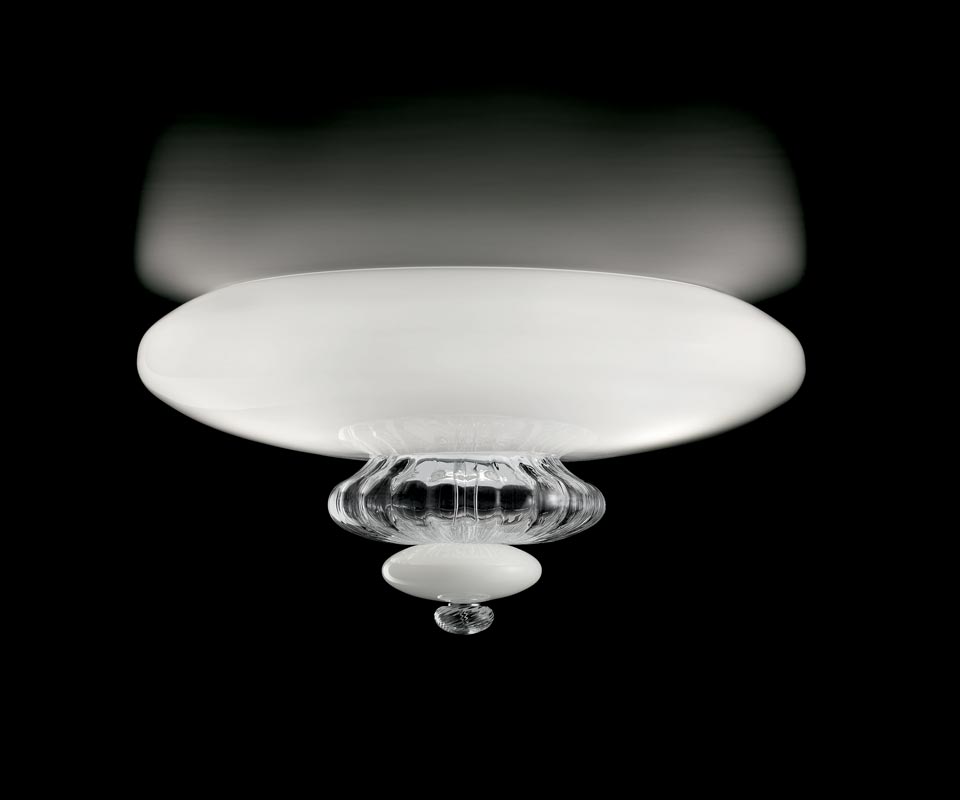 Pigalle Belle Époque ceiling light in white crystal 60cm. Barovier&Toso. 