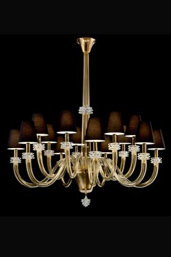 Amsterdam classic contemporary gold chandelier 14 lights. Barovier&Toso. 