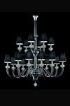 Amsterdam grey chrome chandelier 18 lights. Barovier&Toso. 