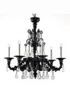 Baikal black crystal Venetian chandelier 6 lights. Barovier&Toso. 