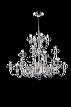Bissa Boba 16-light crystal snake chandelier. Barovier&Toso. 