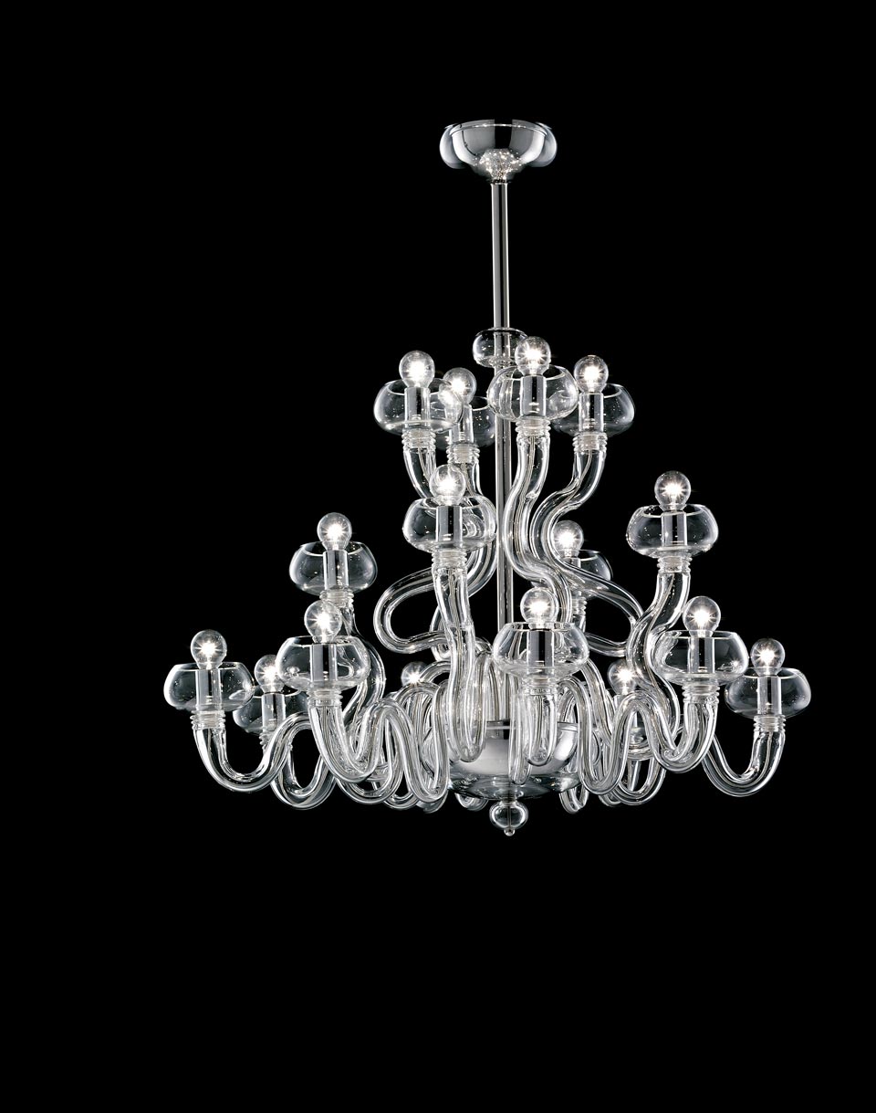 Bissa Boba 16-light crystal snake chandelier. Barovier&Toso. 