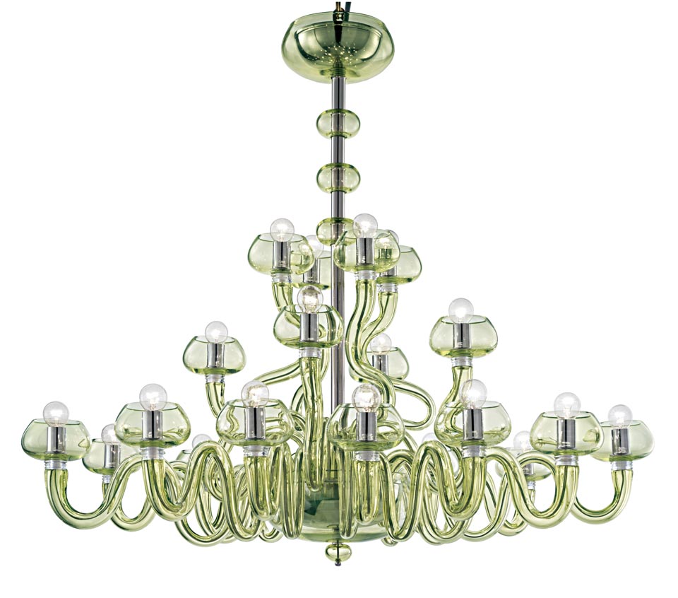 Bissa Boba lime green chandelier 20 lights . Barovier&Toso. 