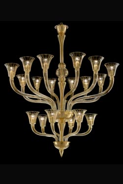 Degas 18-light gilded Venetian chandelier. Barovier&Toso. 