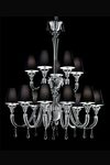 Maryland chandelier in Venetian crystal and black lampshade 14 lights. Barovier&Toso. 