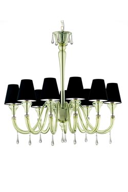 Maryland lime green venetian crystal chandelier 9 lights. Barovier&Toso. 