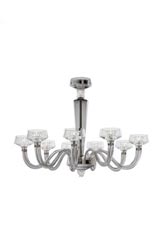 Rosati contemporary pearl grey venetian crystal chandelier and rostrato 9 lights. Barovier&Toso. 