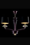Saint Germain purple crystal chandelier with black and gold accents 2 lights. Barovier&Toso. 