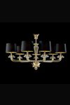 Saint Germain Venetian crystal chandelier with 7 golden branches. Barovier&Toso. 