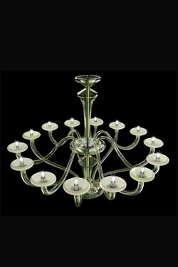 Windsor contemporary lime crystal chandelier 14 lights. Barovier&Toso. 