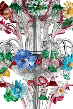 4607 large multicoloured Venetian chandelier 36 lights. Barovier&Toso. 