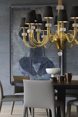 Amsterdam classic contemporary gold chandelier 14 lights. Barovier&Toso. 