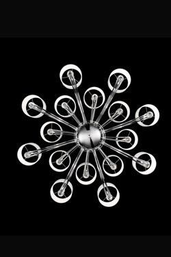 Babylone lustre contemporain blanc et noir 16 lumières. Barovier&Toso. 