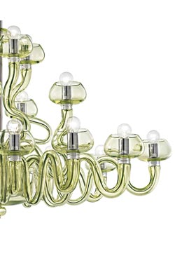 Bissa Boba lustre vert citron 20 lumières . Barovier&Toso. 