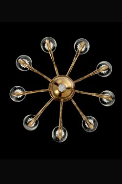 Rosati lustre contemporain cristal marron glacé 9 lumières. Barovier&Toso. 