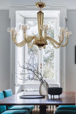 Rosati contemporary crystal chandelier marron glacé 9 lights. Barovier&Toso. 