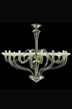 Windsor contemporary lime crystal chandelier 14 lights. Barovier&Toso. 