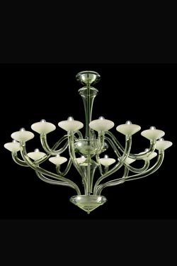 Windsor contemporary lime crystal chandelier 14 lights. Barovier&Toso. 