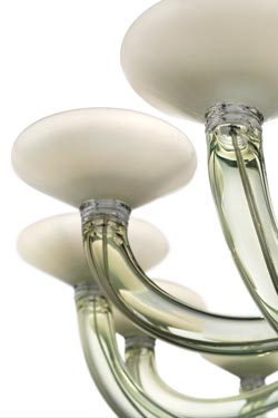 Windsor lustre contemporain en cristal citron vert 14 lumières. Barovier&Toso. 