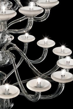 Windsor contemporary silver grey crystal chandelier 24 lights. Barovier&Toso. 