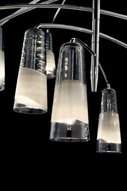 Spiral mobile pendant 12 lights. Barovier&Toso. 