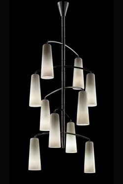 Vertical mobile pendant 10 lights . Barovier&Toso. 